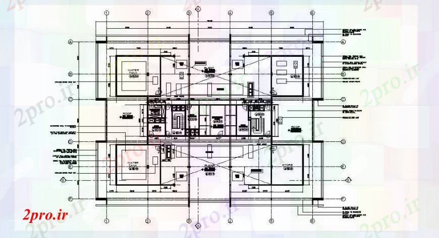 دانلود نقشه کارخانه صنعتی  ، کارگاه کارخانه برج نصب و راه اندازی برق و لوله کشی جزئیات (کد102631)