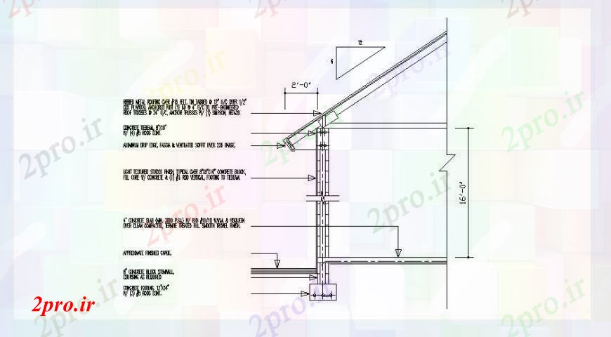 دانلود نقشه مسکونی  ، ویلایی ، آپارتمان  خانه کلبه سمت برش بخش سازنده جزئیات (کد102655)