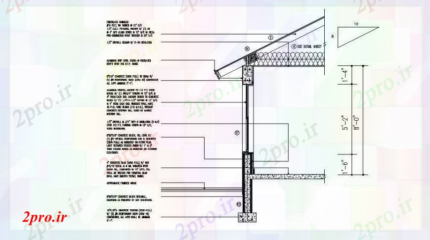 دانلود نقشه طراحی جزئیات ساختار خانه سقف قطع بخش  سازنده طراحی جزئیات  (کد102661)