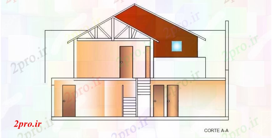 دانلود نقشه مسکونی ، ویلایی ، آپارتمان مدل طراحی مقابل ورودی خانه 11 در 12 متر (کد102708)