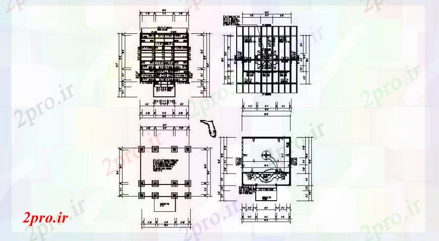 دانلود نقشه مسکونی ، ویلایی ، آپارتمان طرحی پایه و اساس خانه سقف، ساختار و خودکار 4 در 4 متر (کد102797)