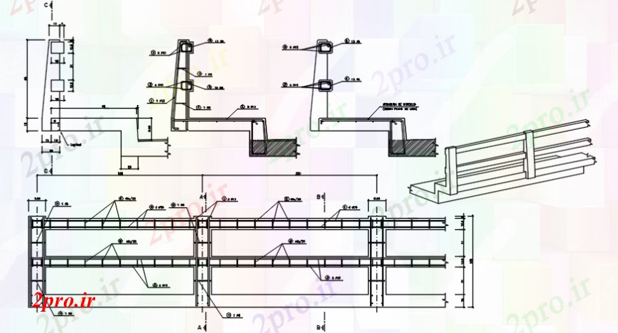 دانلود نقشه جزئیات ساخت پل  د طراحی تونل نما پل     (کد102824)