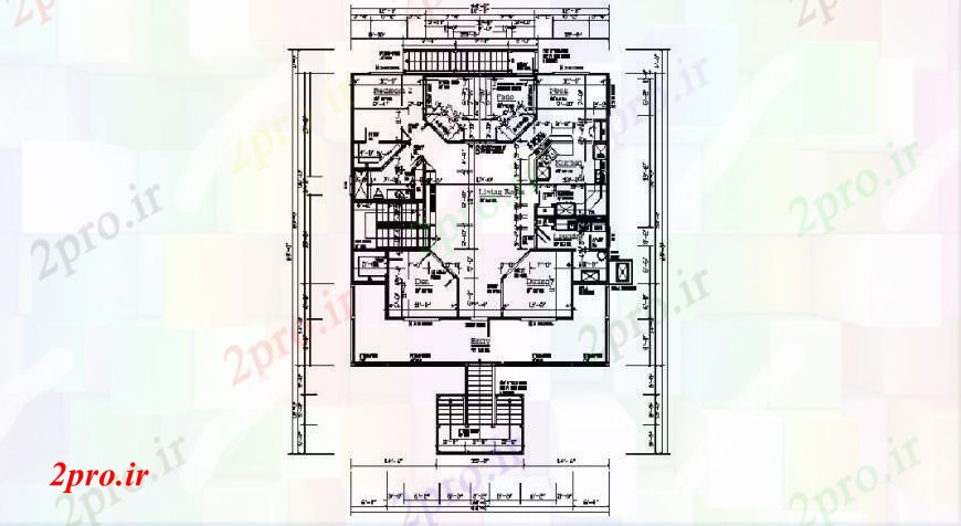 دانلود نقشه مسکونی ، ویلایی ، آپارتمان طرحی طبقه فریم خانه با طراحی های 52 در 60 متر (کد102846)