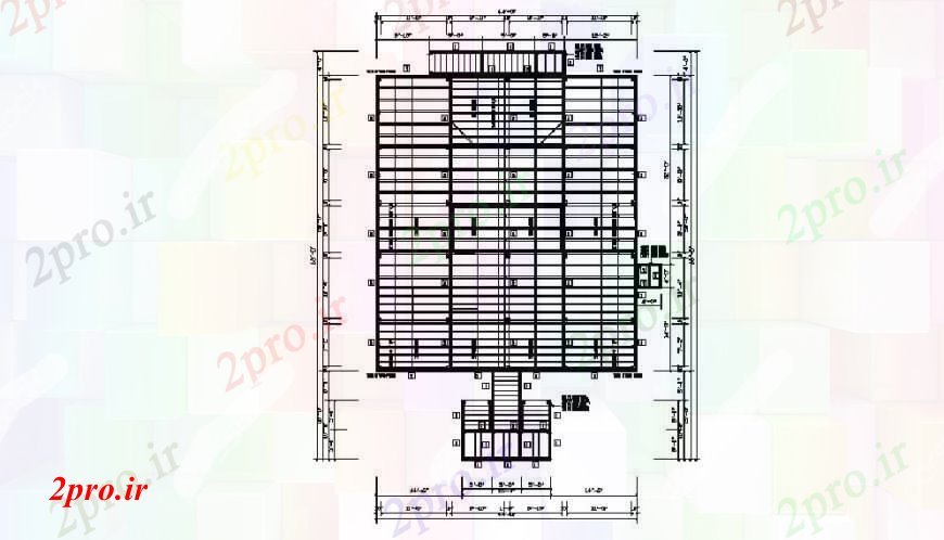 دانلود نقشه طراحی جزئیات ساختار بالا جزئیات ساختار طرحی فریم کف ساختمان اداری (کد102850)