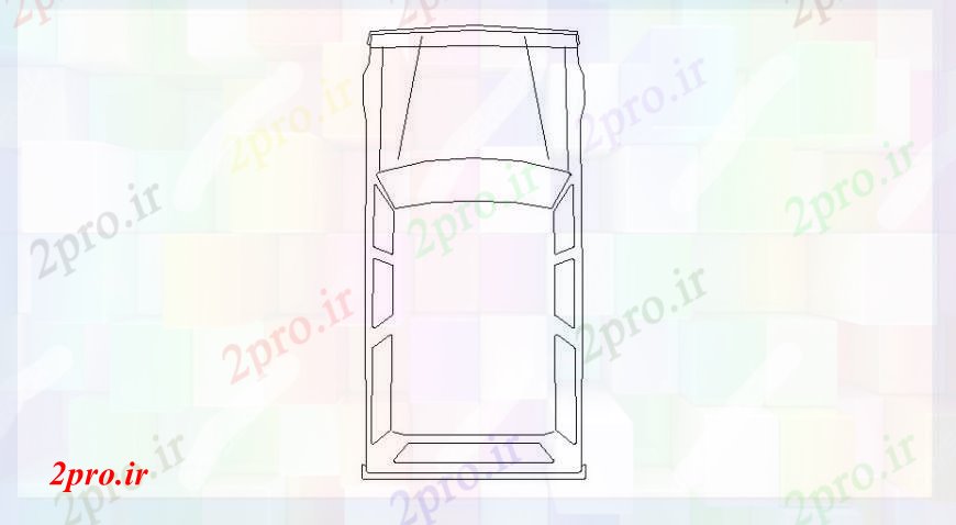 دانلود نقشه بلوک وسایل نقلیه سقف خودروی نمای نما   ناز کوچک (کد102868)