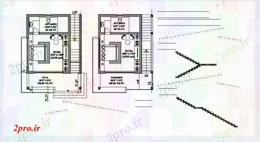 دانلود نقشه حمام مستر اتاق های خواب از طراحی خانه و مبلمان طراحی جزئیات  (کد102874)