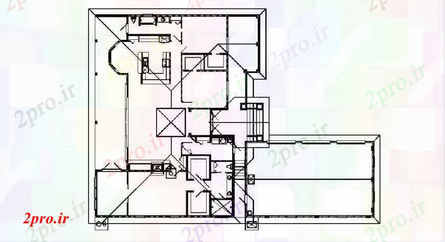 دانلود نقشه مسکونی ، ویلایی ، آپارتمان طبقه همکف خانه فریم طراحی های 14 در 18 متر (کد102886)