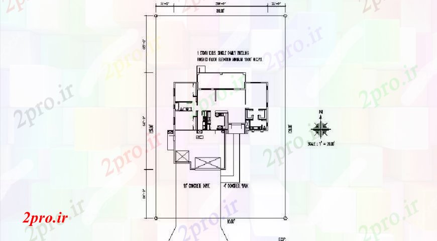 دانلود نقشه مسکونی ، ویلایی ، آپارتمان موجود فریم کف جزئیات طرحی یک خانواده خانه 69 در 77 متر (کد102892)