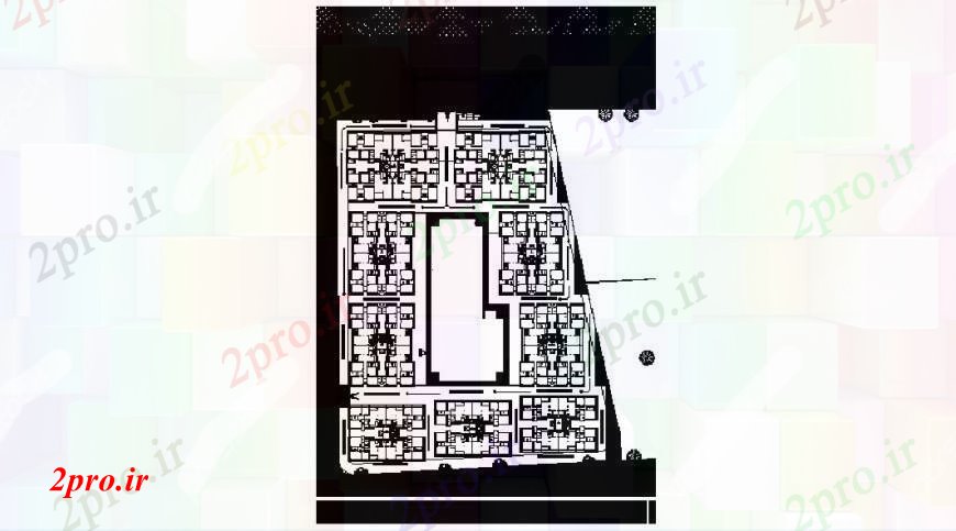 دانلود نقشه مسکونی  ، ویلایی ، آپارتمان  آپارتمان مسکونی بلوک طبقه اول طرحی توزیع طراحی جزئیات  (کد102905)