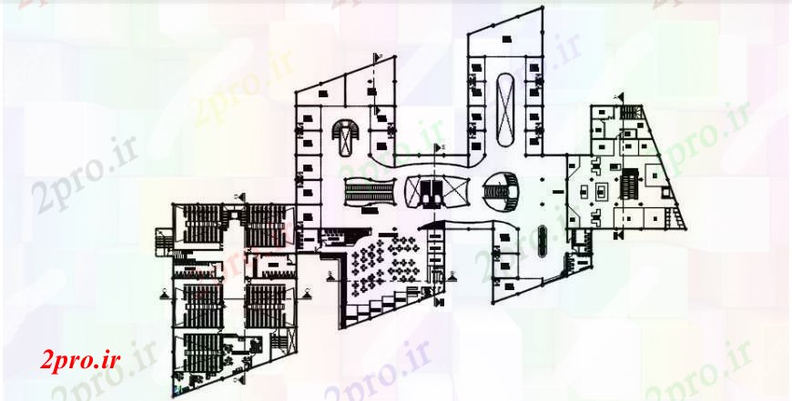 دانلود نقشه هایپر مارکت - مرکز خرید - فروشگاه طراحی جزئیات از مرکز خرید ساخت 73 در 125 متر (کد102931)