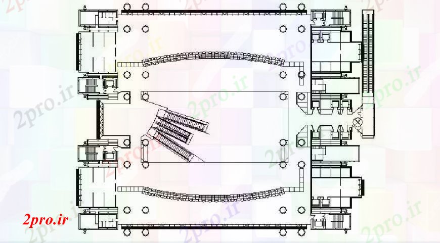 دانلود نقشه کارخانه صنعتی ، کارگاه کارخانه صنعتی ، کارگاه توزیع طرحی های 54 در 67 متر (کد102972)