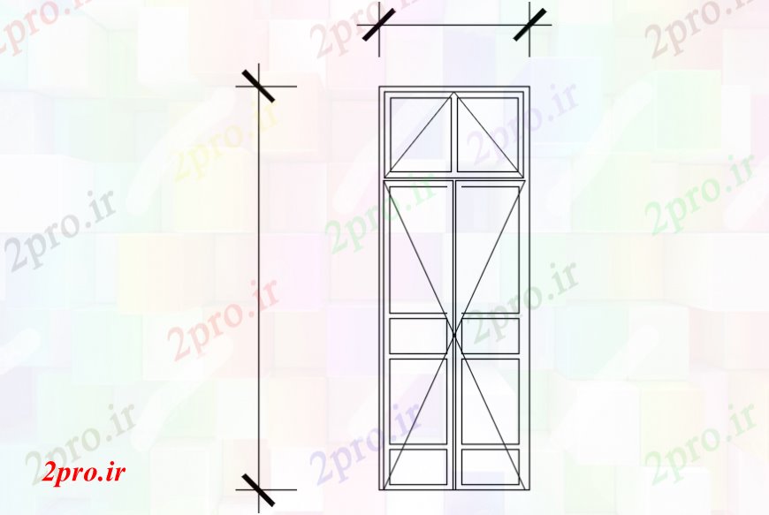 دانلود نقشه جزئیات طراحی در و پنجره   د طراحی از یک جزئیات از درب نگران     (کد102981)