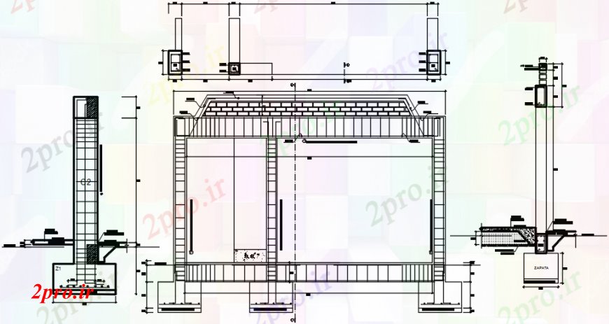 دانلود نقشه جزئیات ساخت و ساز د  نما طراحی دیوار     (کد103023)