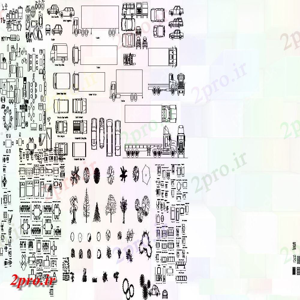 دانلود نقشه بلوک مبلمان مبلمان  طراحی بلوک دیدگاه دو بعدی    (کد103104)