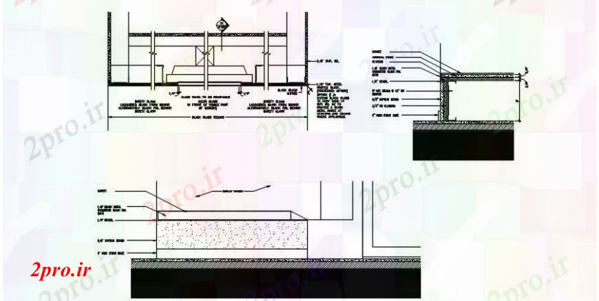 دانلود نقشه جزئیات ساخت و ساز   سایبان جزئیات از بلوک های ساختاری با بتن ریزی جزئیات  (کد103154)