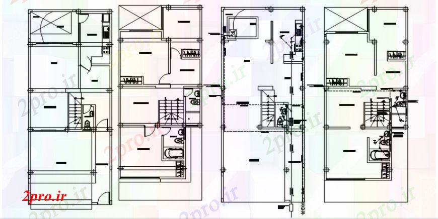 دانلود نقشه مسکونی  ، ویلایی ، آپارتمان  نقشه های  دو بعدی  از طرحی طبقه خانه   (کد103179)