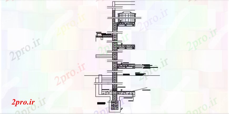 دانلود نقشه جزئیات ساخت و ساز جزئیات  طراحی های واحد دیوار مقطعی به  (کد103186)