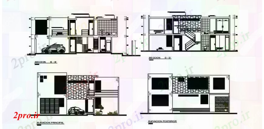 دانلود نقشه مسکونی ، ویلایی ، آپارتمان طراحی (بخشی) جزئیات ساختمان اتوکد 12 در 14 متر (کد103241)