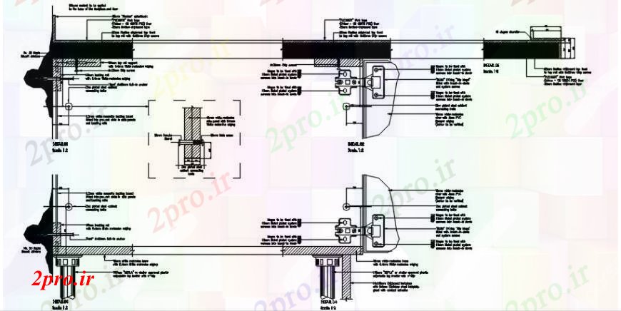 دانلود نقشه طراحی جزئیات ساختار  نقشه جزئیات از اتصالات و ساختار نازک کاری و (کد103295)