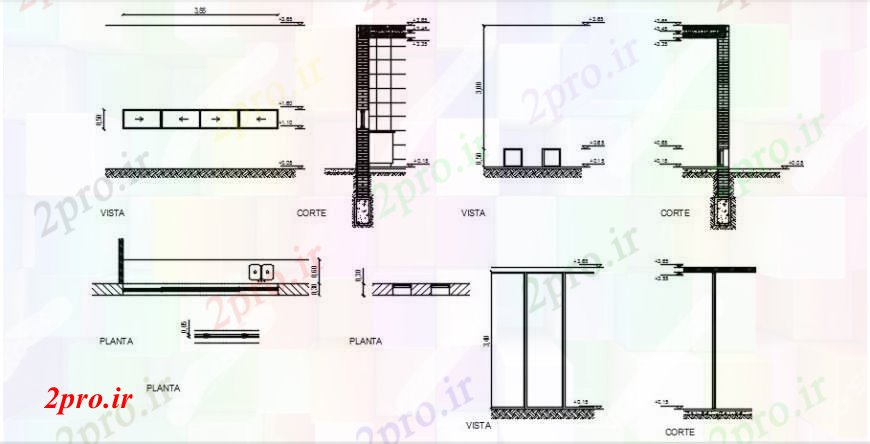 دانلود نقشه جزئیات ساخت و ساز دیوار  پوشش کف واحد مقطعی  دو بعدی    اتوکد (کد103315)