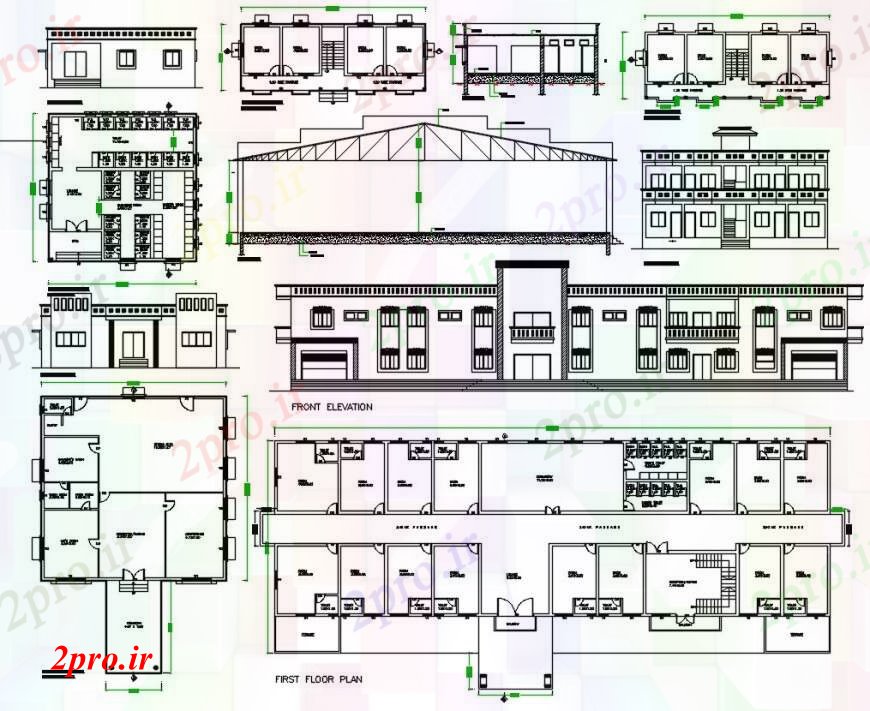 دانلود نقشه مسکونی  ، ویلایی ، آپارتمان   د طراحی از زیر 2 خانه نما   خودرو (کد103396)