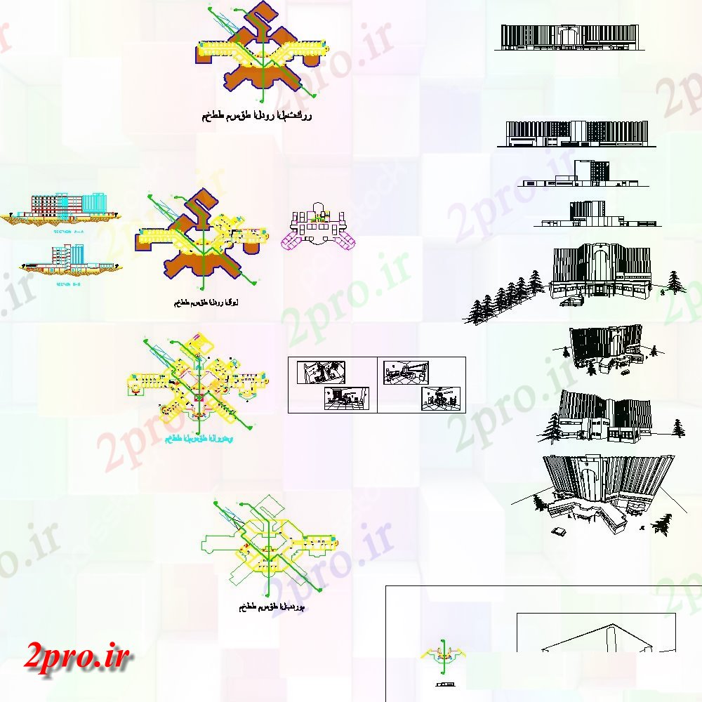 دانلود نقشه بیمارستان - درمانگاه - کلینیک طراحینظر بیمارستان 104 در 136 متر (کد103441)