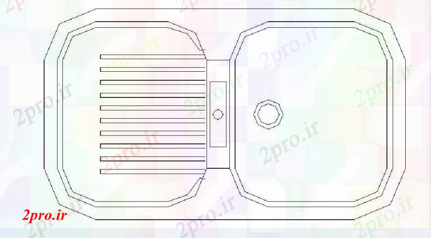 دانلود نقشه بلوک های بهداشتی سینک آشپزخانه بلوک نما دو بعدی  طراحی جزئیات  (کد103477)