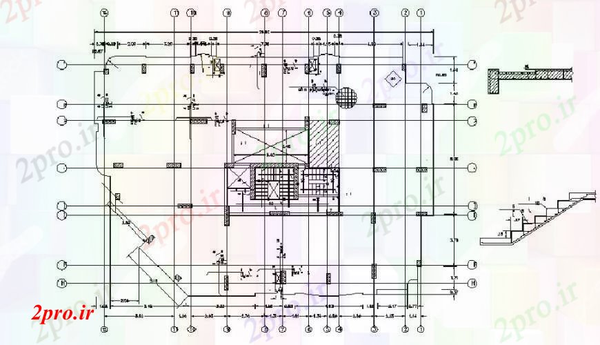 دانلود نقشه مسکونی  ، ویلایی ، آپارتمان  جزئیات ساختار طرحی فریم خانه با راه پله طراحی (کد103523)