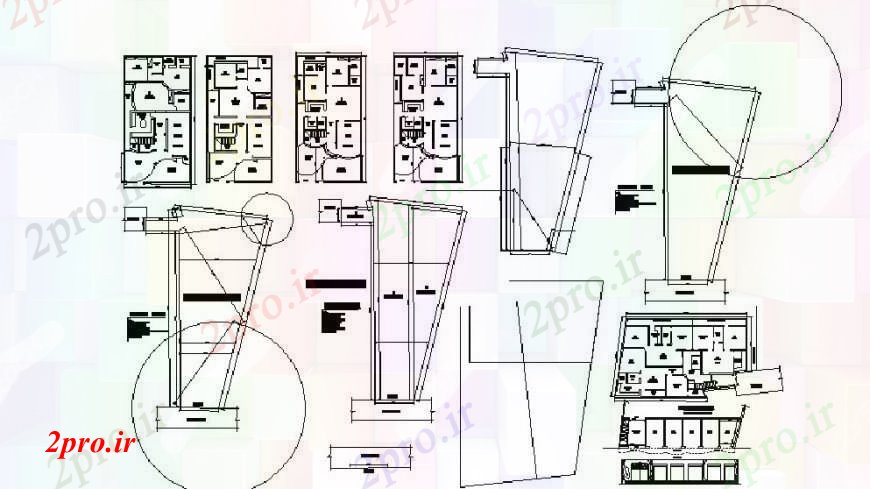 دانلود نقشه مسکونی  ، ویلایی ، آپارتمان  خانه های چند طرحی در آپارتمان   مسکونی آپارتمان   (کد103528)