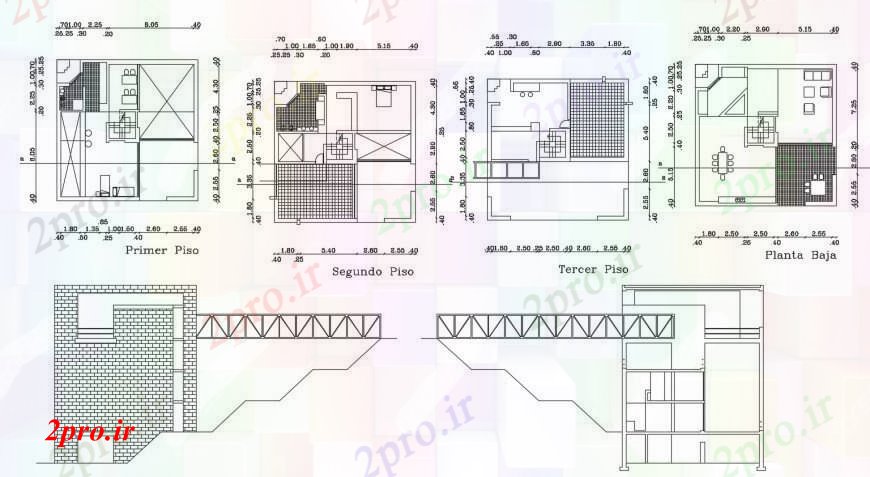 دانلود نقشه جزئیات ساخت پل د طراحی از خانه پل 13 در 13 متر (کد103609)