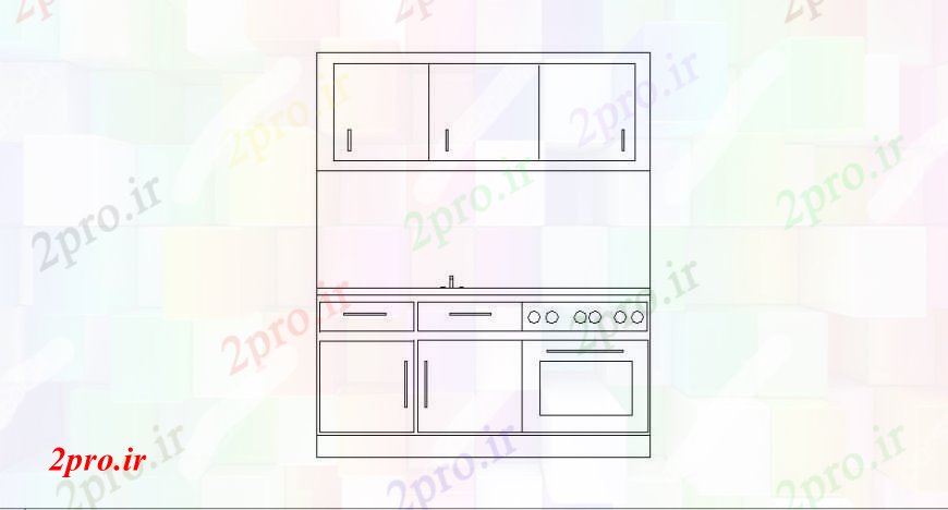 دانلود نقشه طراحی مبلمان آشپزخانه آشپزخانه خلاق کابینه  نما طراحی جزئیات (کد103679)