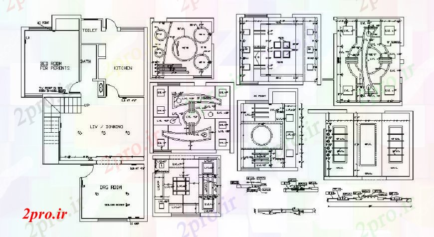 دانلود نقشه مسکونی  ، ویلایی ، آپارتمان  طراحی خانه و سقف طرح (کد103681)