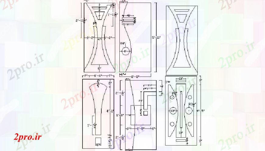 دانلود نقشه جزئیات طراحی در و پنجره  مشترک نما تک درب بلوک دو بعدی  جزئیات (کد103686)