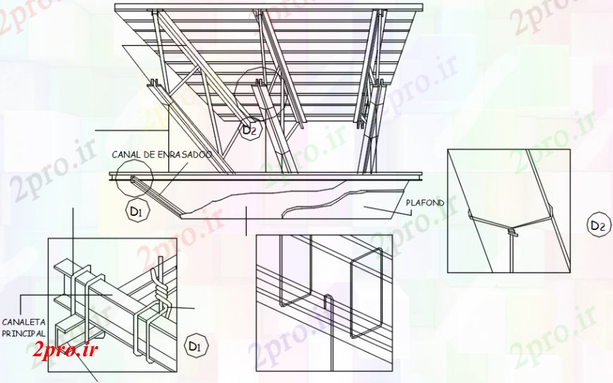 دانلود نقشه طراحی جزئیات ساختار سقف های کاذب ایزومتریک بخش سازنده جزئیات طراحی   (کد103711)