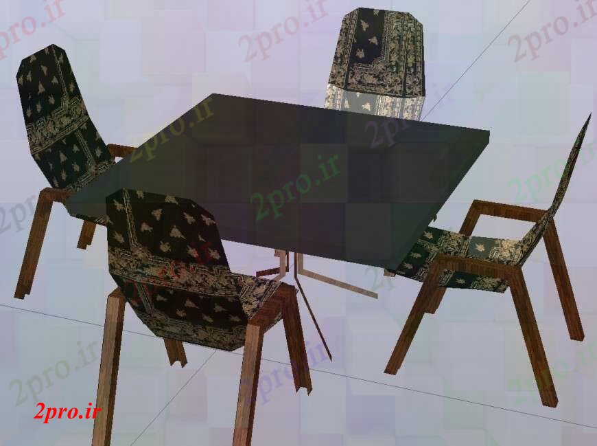 دانلود نقشه میز و صندلی مدل تریدی از میز ناهار خوری  طراحی  (کد103731)