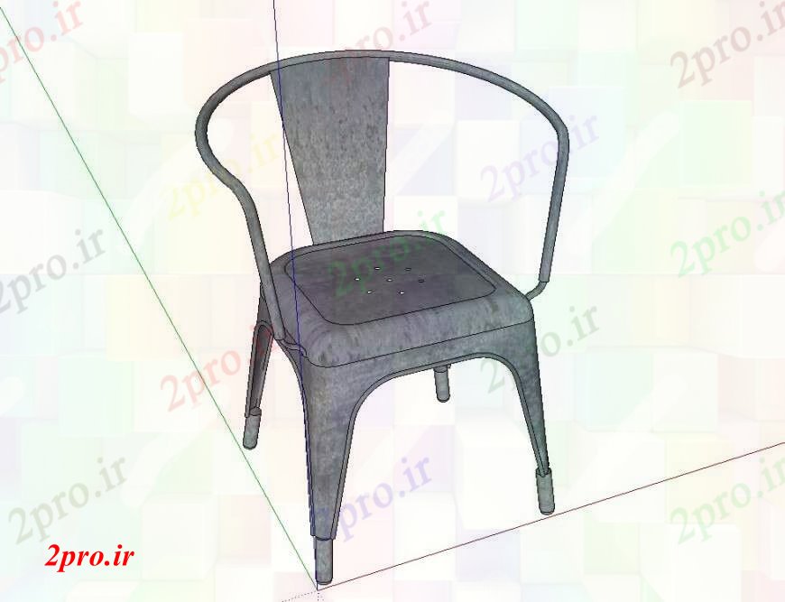 دانلود نقشه میز و صندلی   طراحی از صندلی منحنی   خودرو (کد103747)
