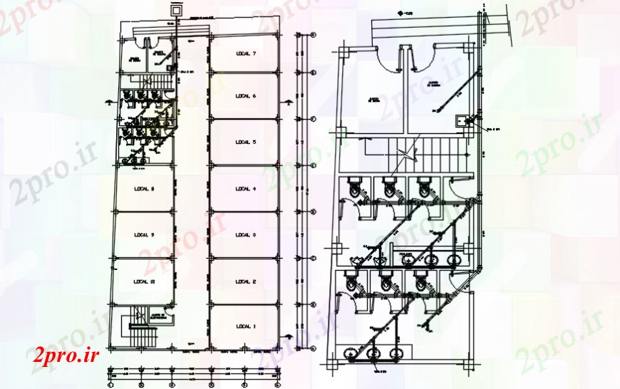 دانلود نقشه حمام مستر توالت برنامه ریزی و نصب و راه اندازی طراحی جزئیات برای مرکز خرید  (کد103788)