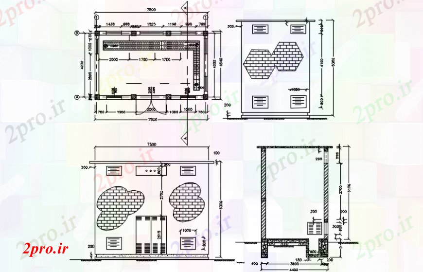 دانلود نقشه مسکونی  ، ویلایی ، آپارتمان  ترانسفورماتور خانه سازنده بخش  (کد103808)