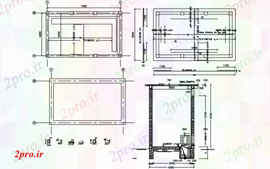 دانلود نقشه مسکونی  ، ویلایی ، آپارتمان  همه طرفه بخش سازنده طراحی جزئیات ترانسفورماتور خانه (کد103809)