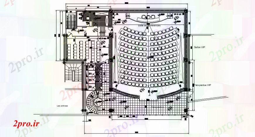 دانلود نقشه تئاتر چند منظوره - سینما - سالن کنفرانس - سالن همایشطراحی جزئیات سالن ساختمان واحد اتوکد 51 در 62 متر (کد103856)