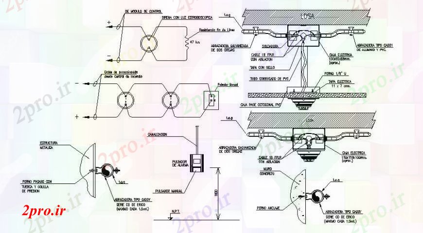 دانلود نقشه جزئیات ساخت و ساز  طراحی مقطعی جزئیات از بلوک های ساختاری  (کد103864)