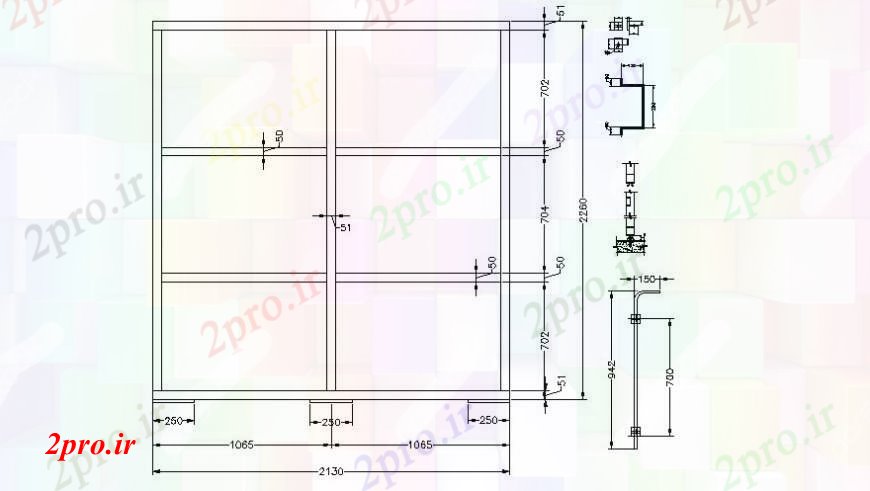 دانلود نقشه جزئیات طراحی در و پنجره   طراحی جزئیات قاب پنجره   (کد103869)