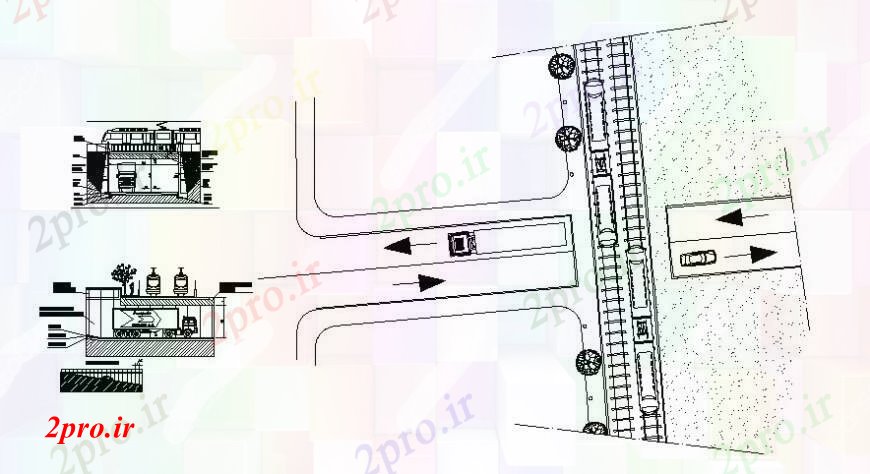 دانلود نقشه جزئیات ساخت و ساز طرحی  و نما از ریل قطار  اتوکد (کد103915)