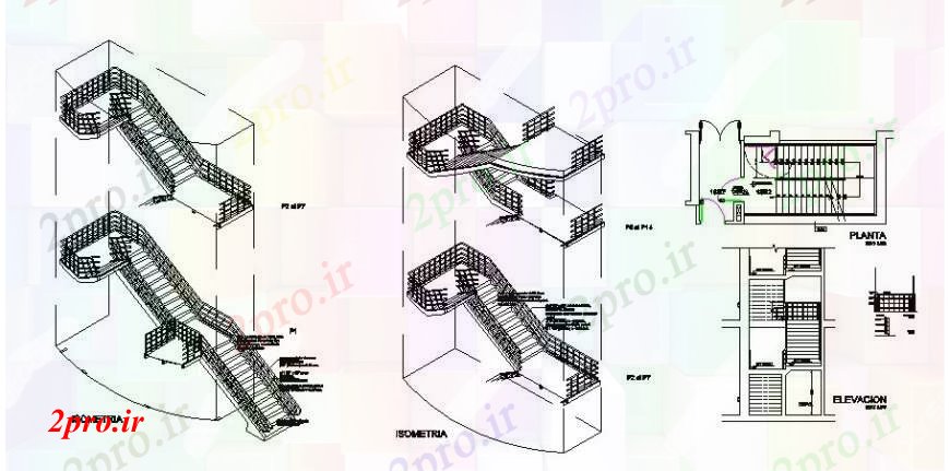 دانلود نقشه جزئیات ساخت و ساز طراحی  دو بعدی  طرحی راه پله  جزئیات خودکار  اضطراری (کد103964)