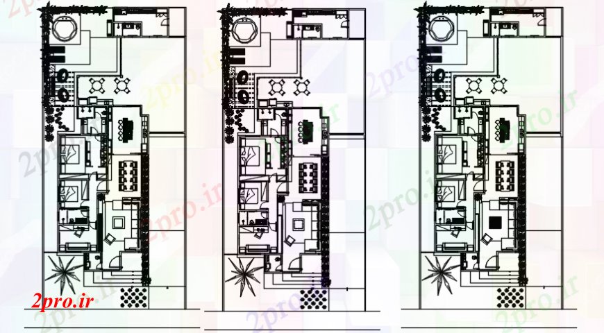 دانلود نقشه مسکونی  ، ویلایی ، آپارتمان  تجملات خانه های مسکونی طرحی با مبلمان طرحی  (کد103971)