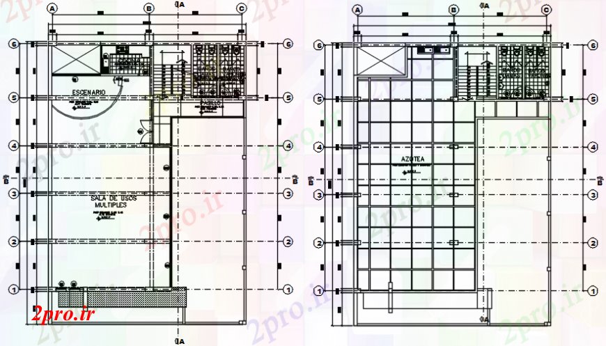 دانلود نقشه کلیسا - معبد - مکان مذهبی طبقه ساختار طراحی جزئیات برای کلیسا منطقه 15 در 20 متر (کد104056)