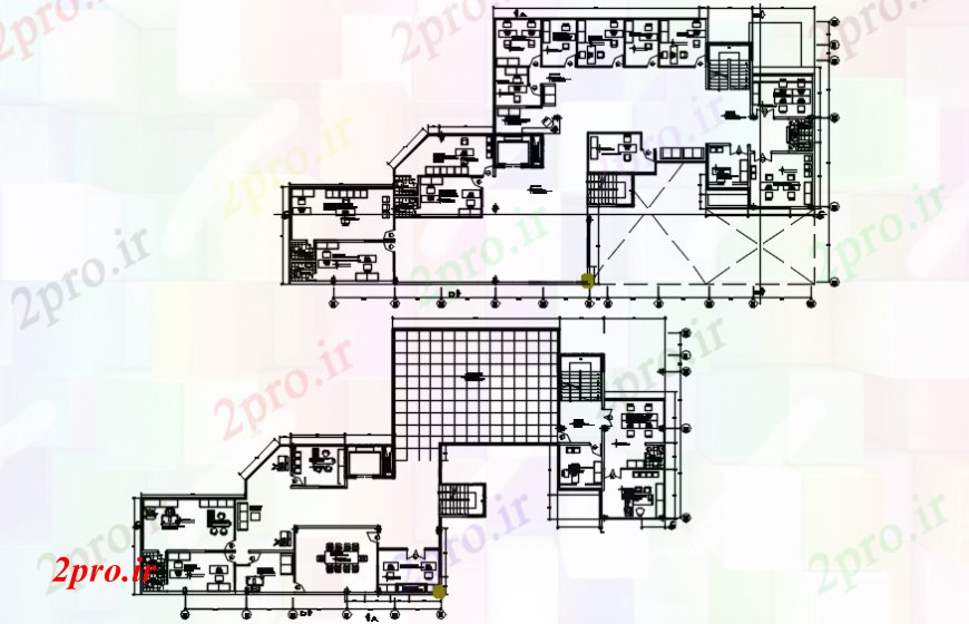 دانلود نقشه تئاتر چند منظوره - سینما - سالن کنفرانس - سالن همایشفرهنگ شهرستان توزیع طرحی طبقه سالن با مبلمان 21 در 44 متر (کد104061)