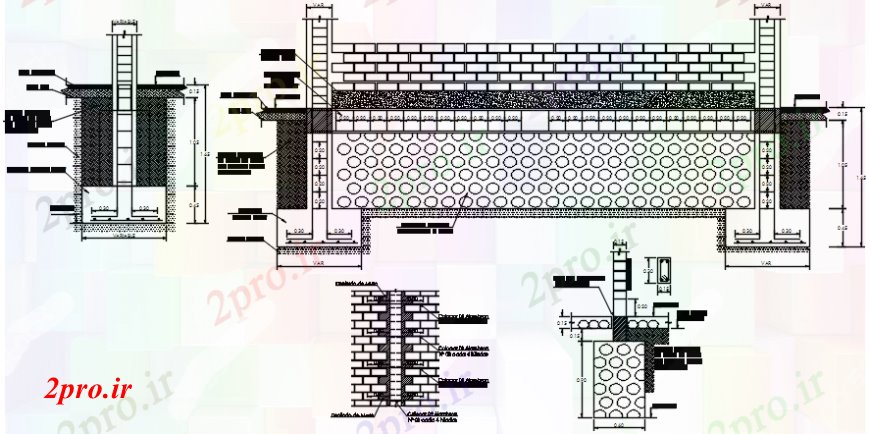 دانلود نقشه جزئیات طراحی ساخت آشپزخانه بخش دیوار آجری و سازنده ساختار طراحی جزئیات برای آشپزخانه 7 در 7 متر (کد104134)