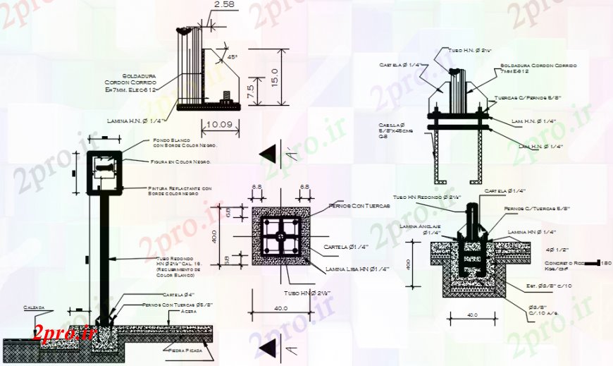 دانلود نقشه طراحی جزئیات ساختار ایستگاه اتوبوس بخش قطب، نصب و راه اندازی و ساخت و ساز جزئیات (کد104237)