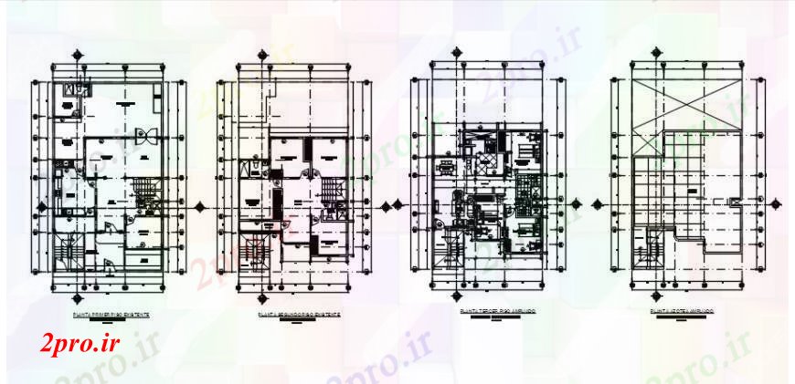 دانلود نقشه مسکونی  ، ویلایی ، آپارتمان  سه دان طرحی طبقه خانه و طرحی تراس  (کد104296)